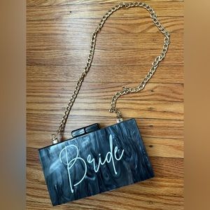 Bride clutch black acrylic